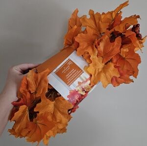 New 6ft. Glitter‎ Orange Maple Leaf Chain Garland by Ashland for Fall Decorating